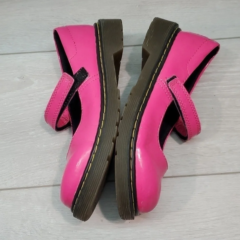 Dr.Martens Kids Girls Pink Tractor Platform Chunky Clogs Loafer shoes sz 2
